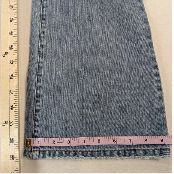 VTG American Eagle Hipster Skinny Flare Jeans Womens 8 Denim Low-Rise Preppy y2k - Picture 10 of 12